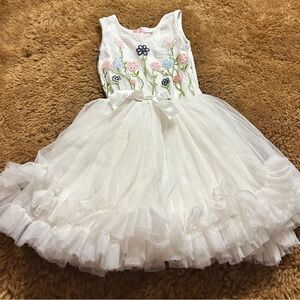 White Floral Embroidered Dress
